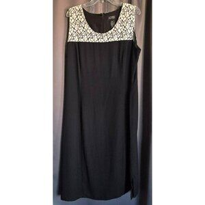 Catherine's Black Label Black and White Dress Plus Size 1x 18/20 Knee Length